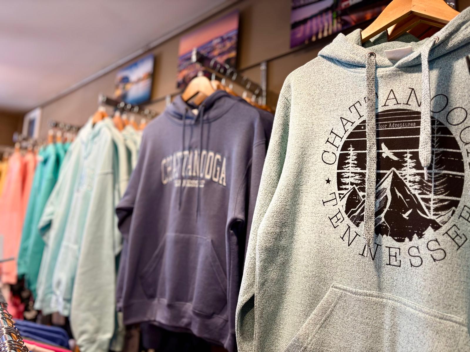 Chattanooga hoodies hanging